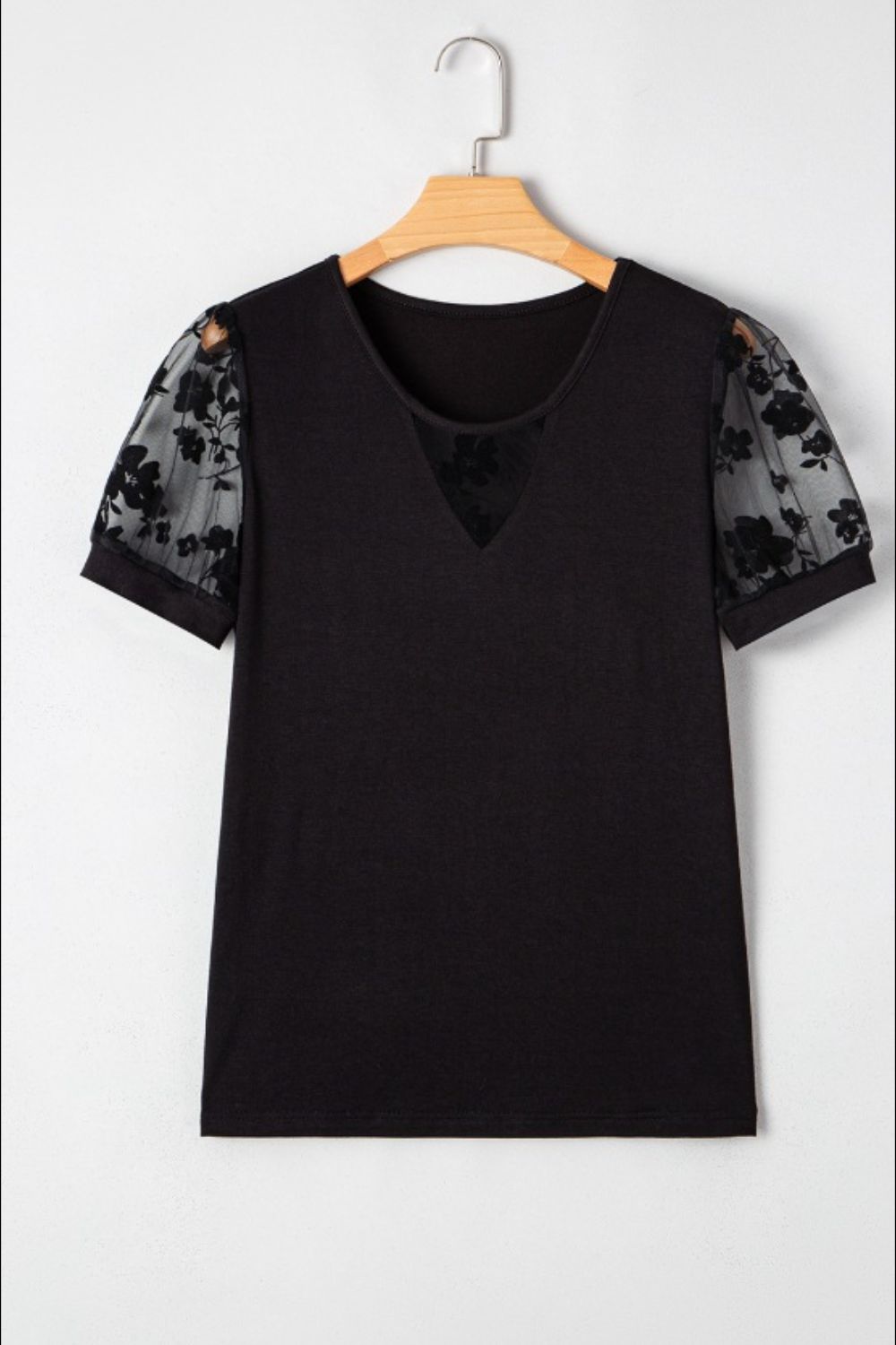 Flora Lace Patchwork Crew Neck Top - felvior