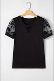 Flora Lace Patchwork Crew Neck Top - felvior