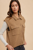 Annie Wear Puzzle Quilted Snap Down Vest Coat - felvior