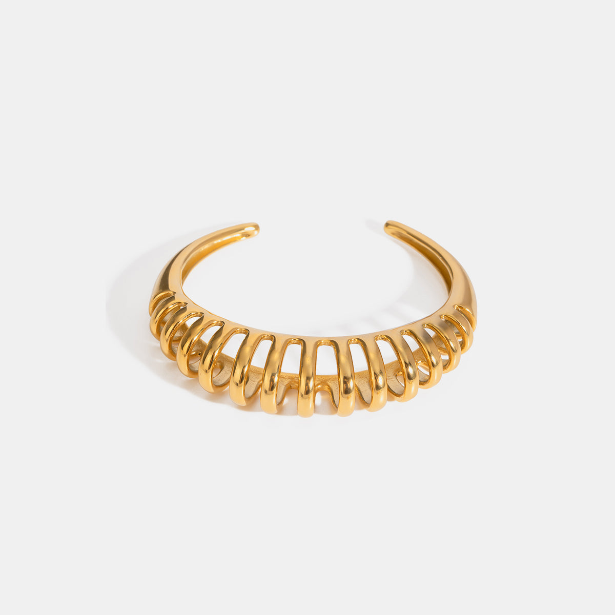 18K Gold-Plated Stainless Steel Cutout Bracelet - felvior