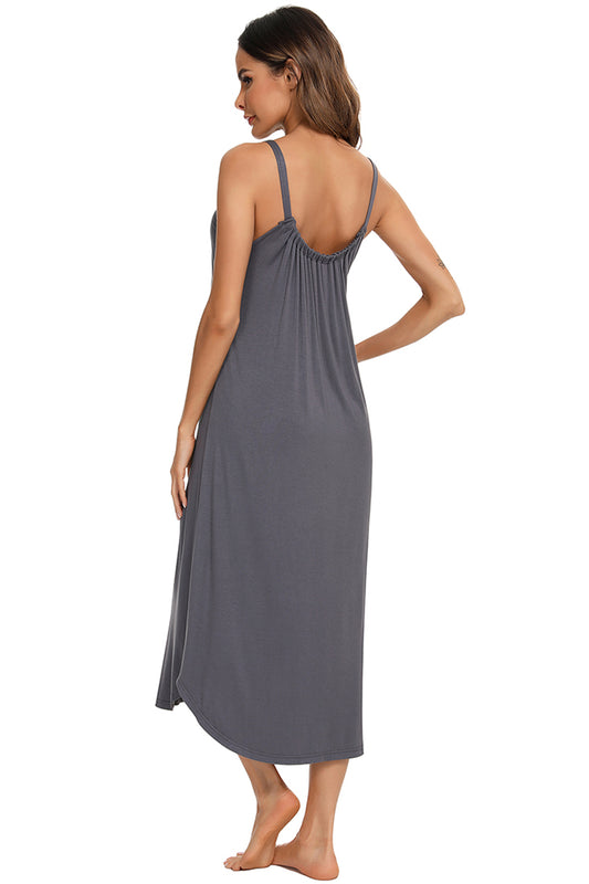 V-Neck Midi Lounge Dress - felvior