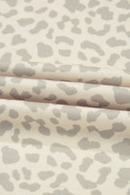 MAMA Letter Graphic Leopard Round Neck T-Shirt