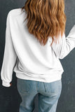 THANKS Round Neck Long Sleeve Sweatshirt - felvior