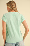 Aemi + Co Lettuce Edge Round Neck Short Sleeve T-Shirt