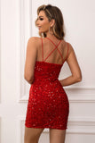 Sequin Double-Strap Bodycon Dress - felvior