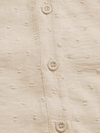 Swiss Dot Cutout Button Down Shirt