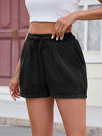 Florira Texture Drawstring Shorts
