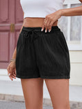 Florira Texture Drawstring Shorts - felvior