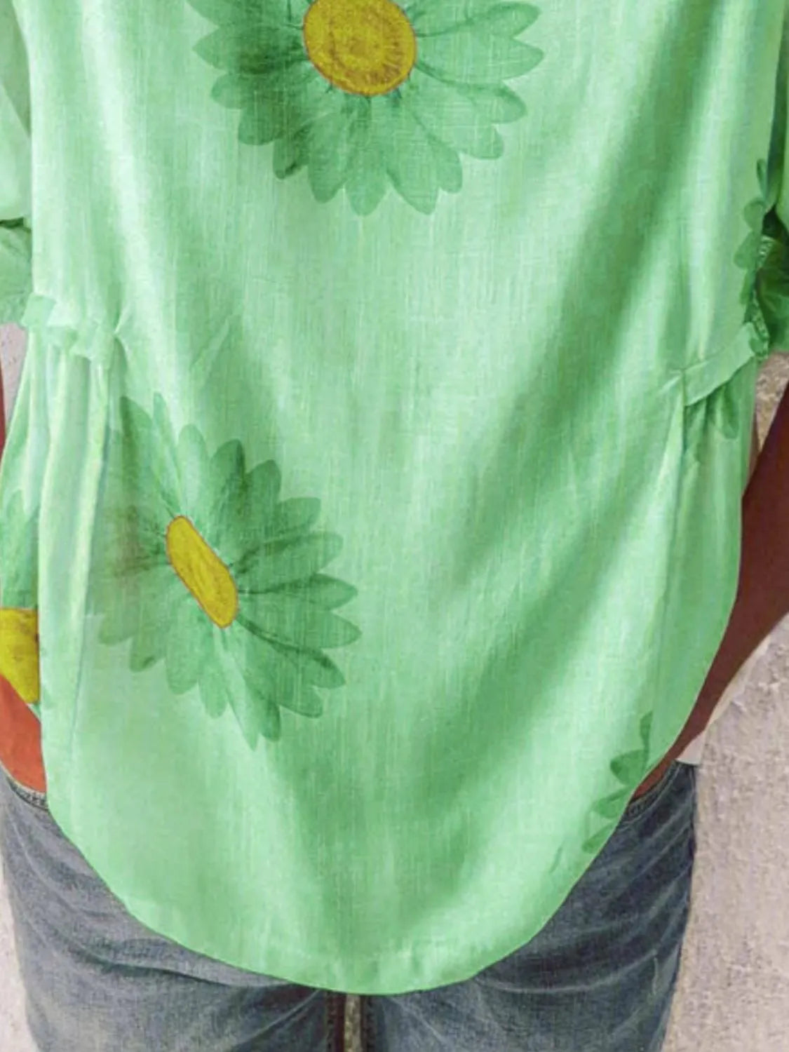 Full Size Flower Round Neck Half Sleeve T-Shirt Plus Size - felvior