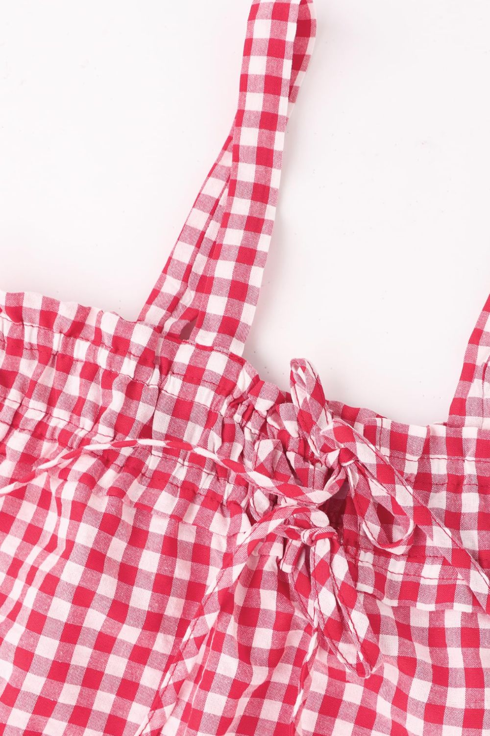 Tied Front Textured Square Neck Cami