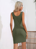 Scoop Neck Sleeveless Bodycon Dress - felvior