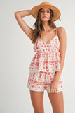 MABLE Floral Printed Peplum Top and Shorts Set - felvior