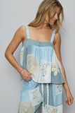 POL Embroidered Crochet Lace Patch Square Neck Cami - felvior