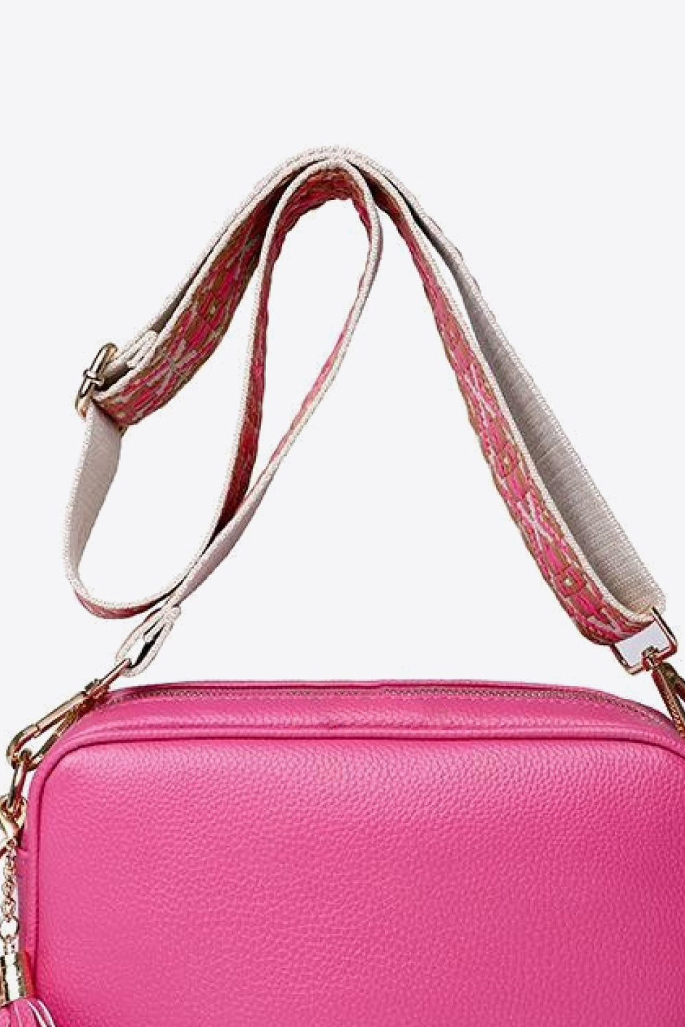 PU Leather Tassel Crossbody Bag - felvior