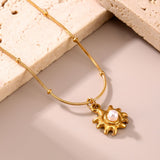 18K Gold-Plated Shell Pearl Necklace - felvior