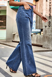 Buttoned Loose Fit Jeans with Pockets - felvior