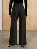 Chain Detail High Waist Pants - felvior