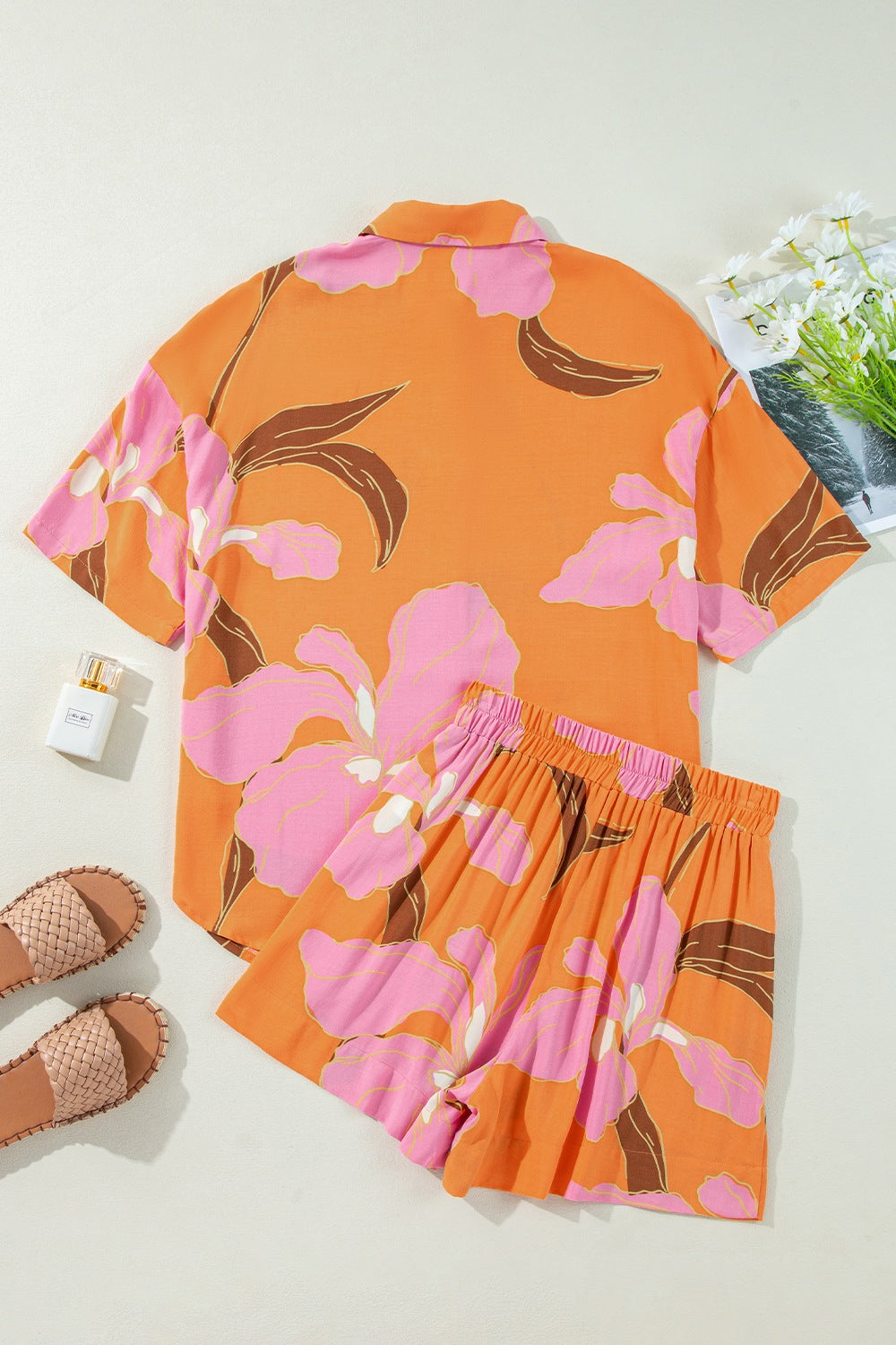 Floral Print Shirt and Shorts Set - felvior