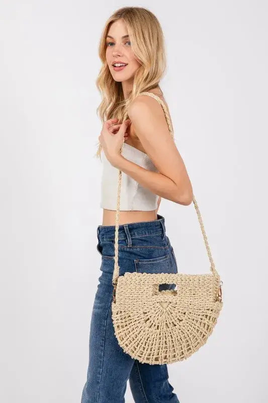 Fame Braided Semi Circle Tote Bag Image principale du produit