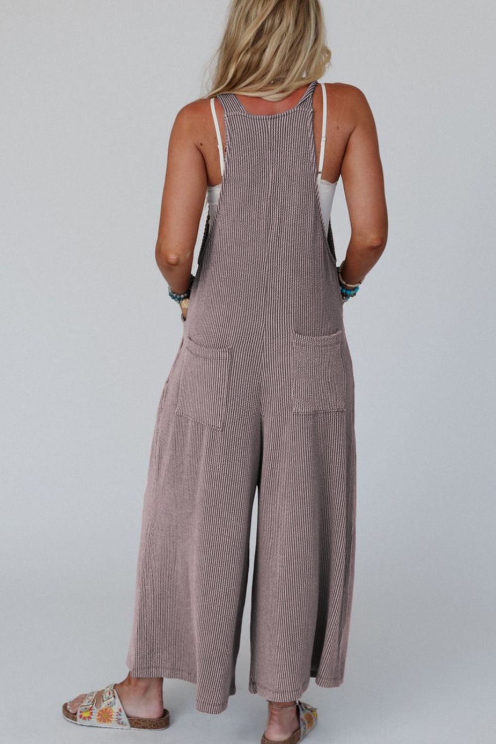 Corded Adjustable Straps Wide Leg Loose Overalls