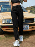 Straight Leg Jeans with Pockets - felvior