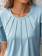 Full Size Round Neck Petal Sleeve Blouse Plus Size