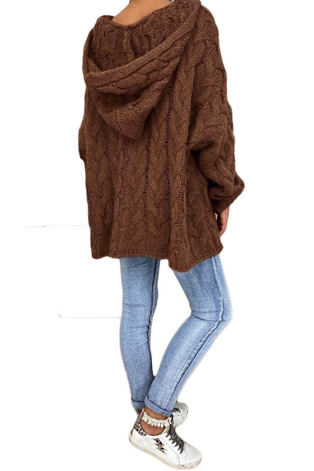 Cable-Knit Hooded Sweater - felvior
