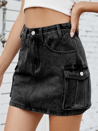 Cargo Denim Skirt