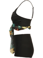 Printed Wide Strap Two-Piece Swim Set
