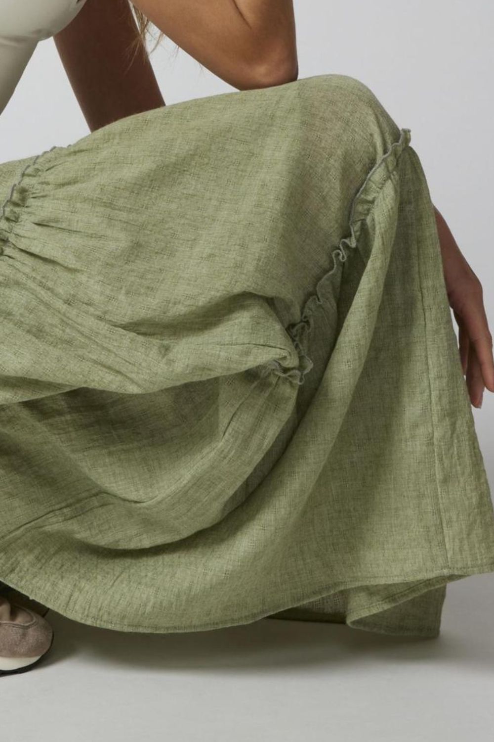 Frill Elastic Waist Skirt