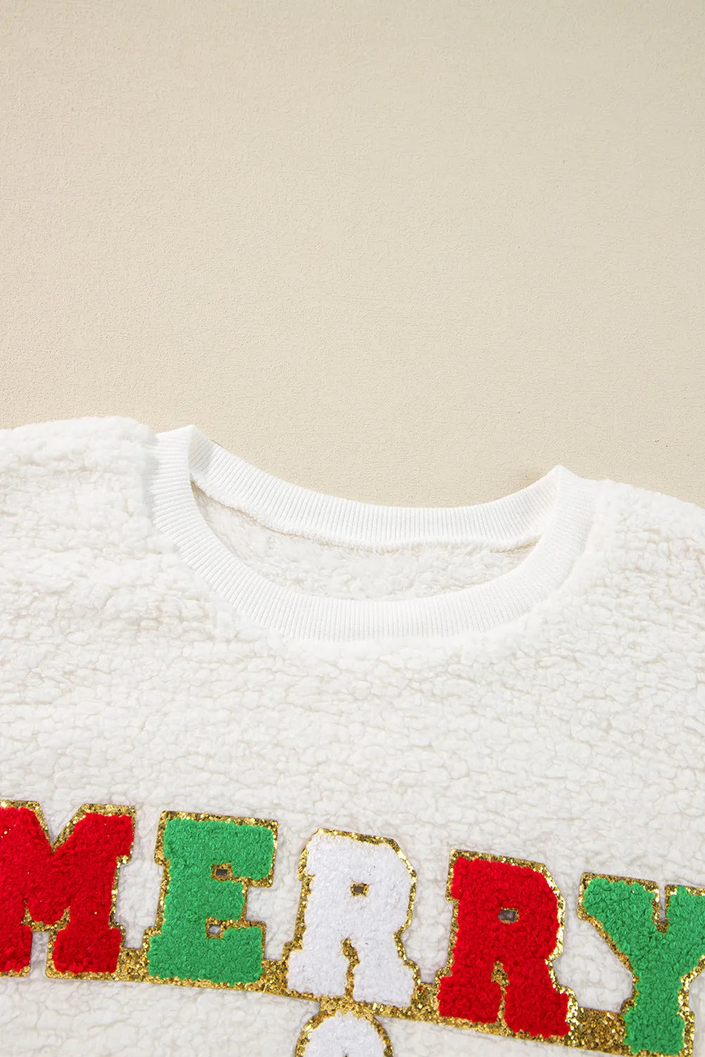 MERRY & BRIGHT Round Neck Long Sleeve Sweatshirt - felvior