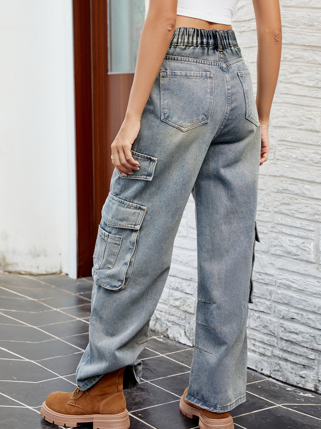 Washed Jeans with Pockets - felvior