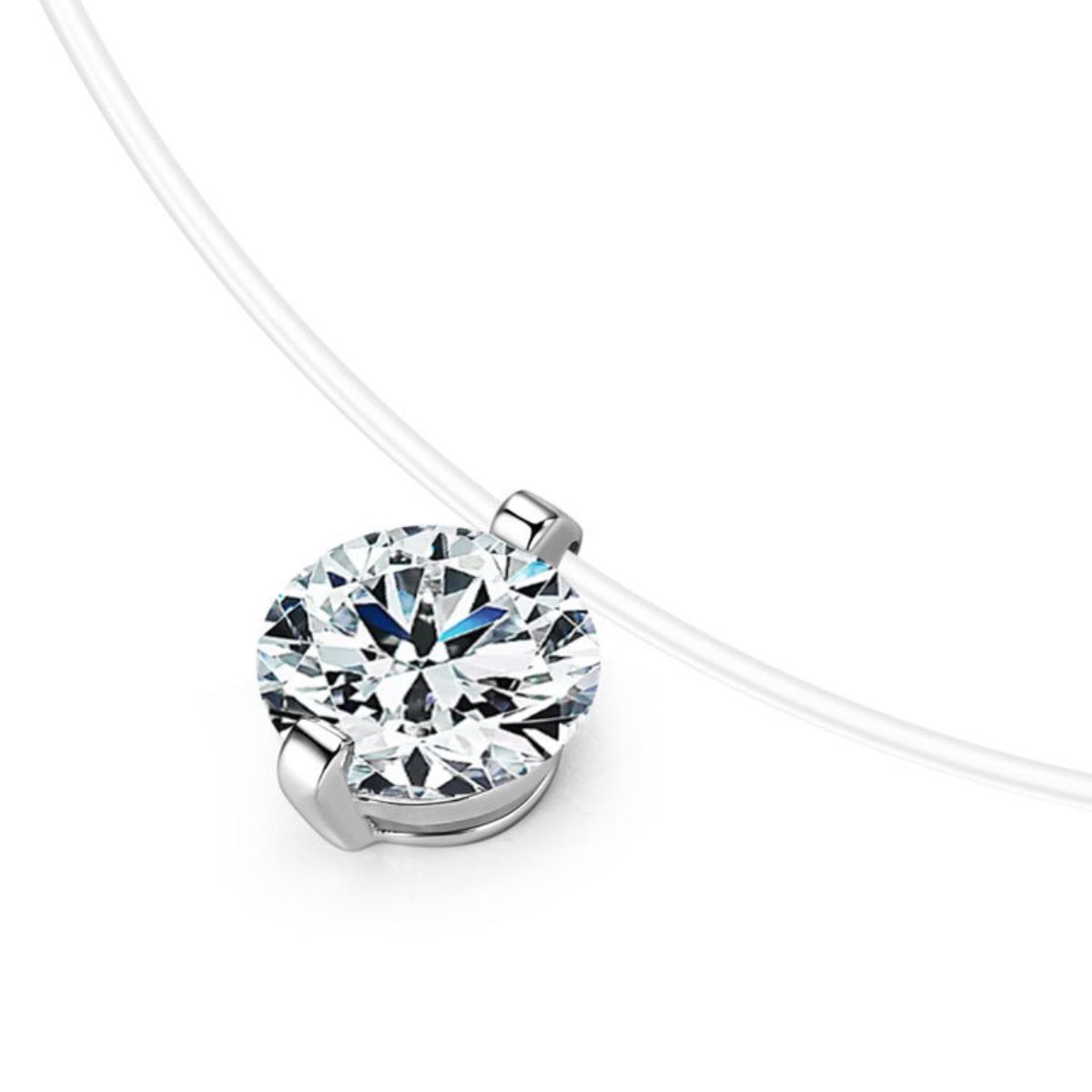 1 Carat Moissanite 925 Sterling Silver Necklace - felvior