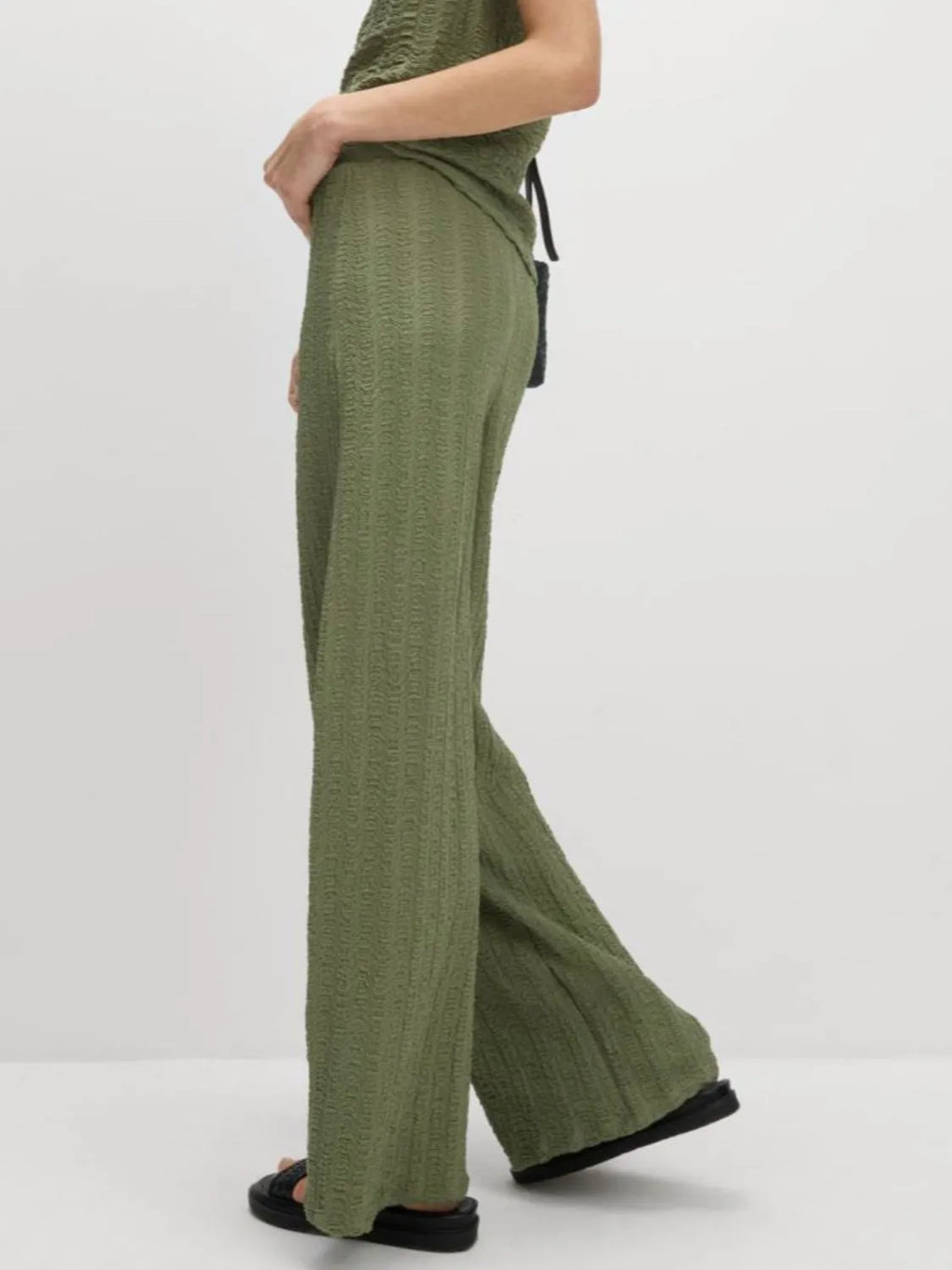 Round Neck Cap Sleeve Top and Pants Set