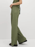 Round Neck Cap Sleeve Top and Pants Set