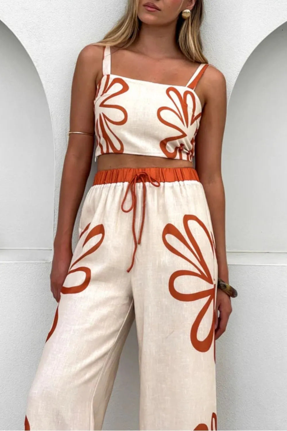 Smocked Square Neck Cami and Pants Set Main image