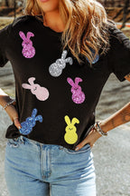 Sequin Bunny Doll Short Sleeve T-Shirt