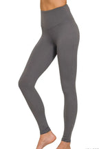 Zenana Premium Microfiber Wide Waistband Leggings