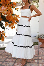 Contrast Trim Cami and Skirt Set