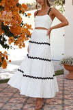 Contrast Trim Cami and Skirt Set - felvior