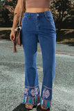 Embroidered Bootcut Jeans - felvior