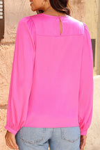 Round Neck Long Sleeve Blouse