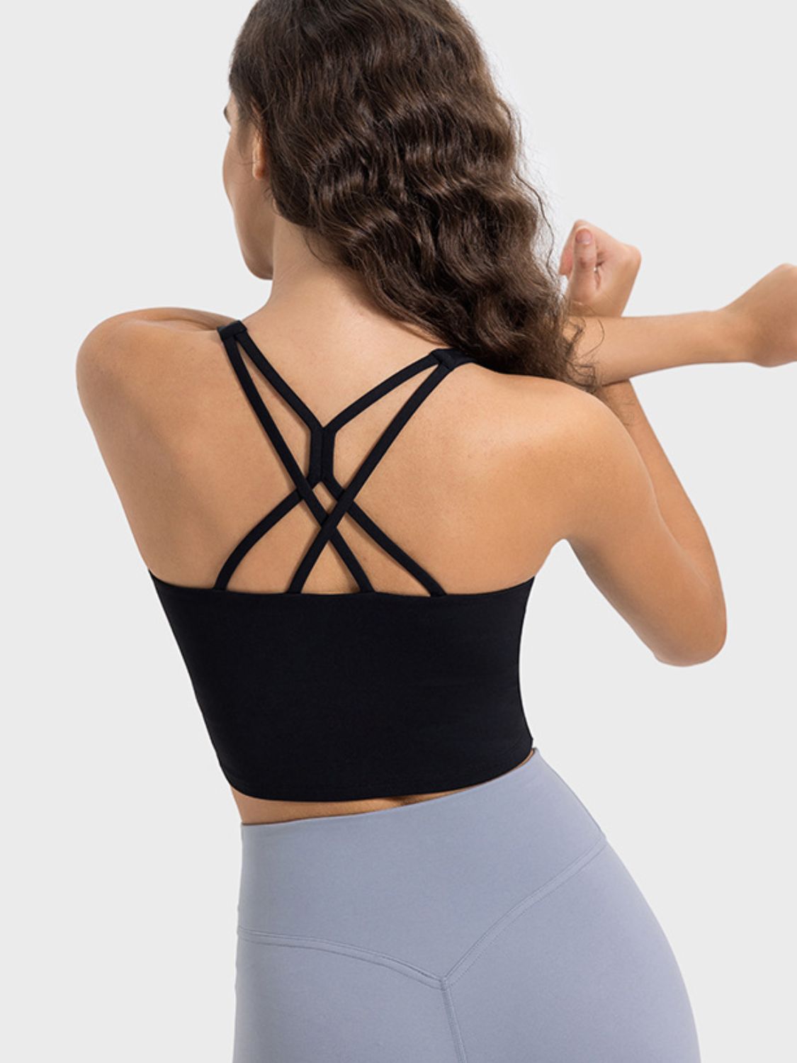 Millennia Crisscross Round Neck Active Tank - felvior