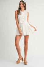 MABLE Eyelet Lace Top and Mini Skirt Set