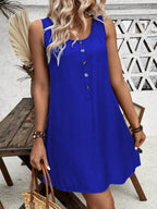 Full Size Round Neck Wide Strap Dress Plus Size