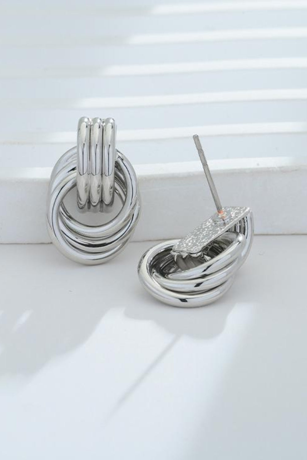 Gold-Plated Knotted Stud Earrings - felvior