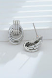 Gold-Plated Knotted Stud Earrings - felvior