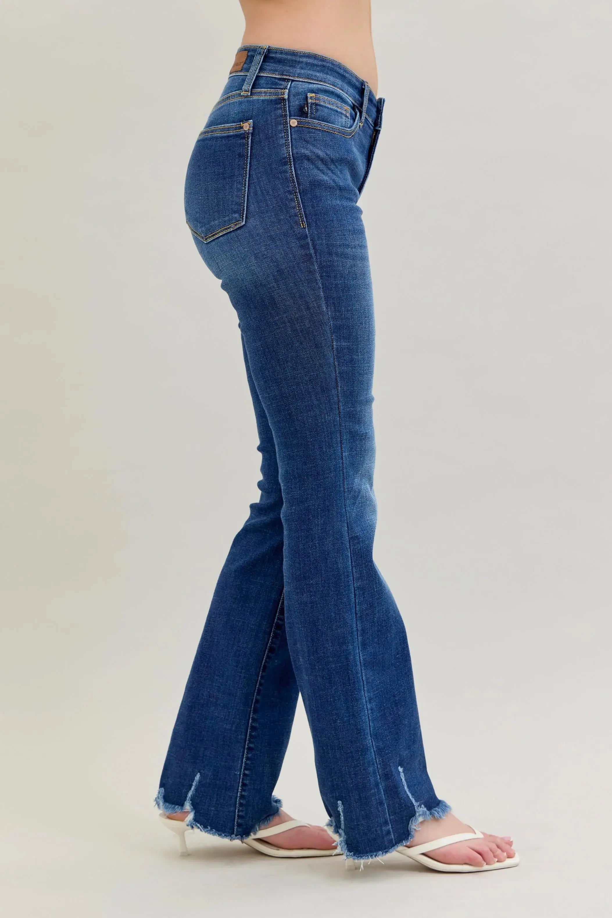 Judy Blue Full Size Mid-rise Non-distressed Hem Bootcut Jeans Plus Size