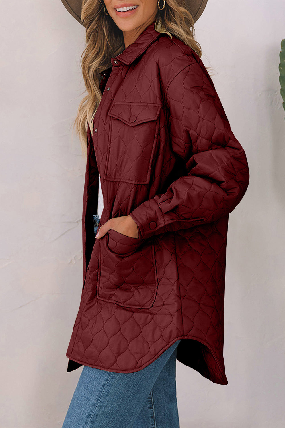 Snap Down Collared Winter Coat - felvior