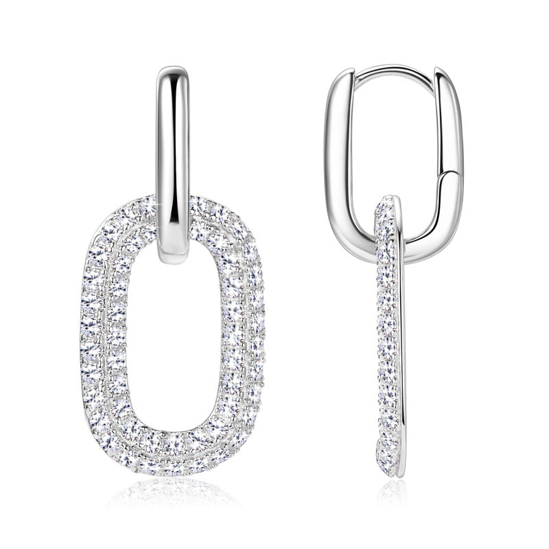2.16 Carat Moissanite 925 Sterling Silver Earrings - felvior